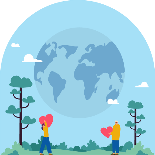 visuel deux personnes amour de la planete nature