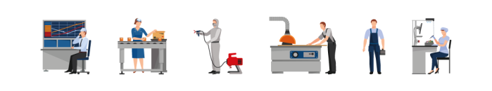 pictogrammes métiers secteurs activités métrologie